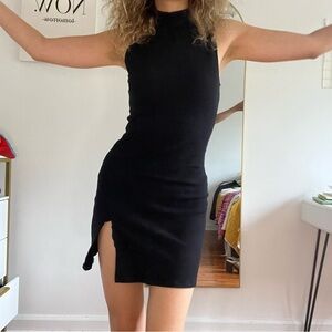 Reformation Skylar Knit Black mini dress
